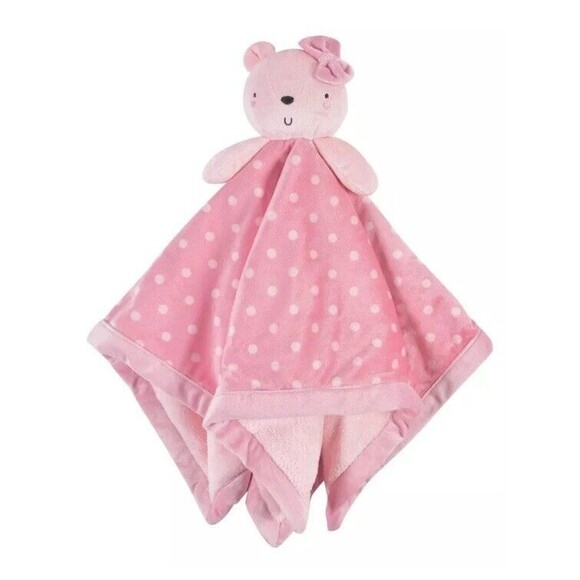 Modern Moments Gerber Pink Bear Baby Lovey Dots Oversized Security Blanket New - Picture 1 of 1
